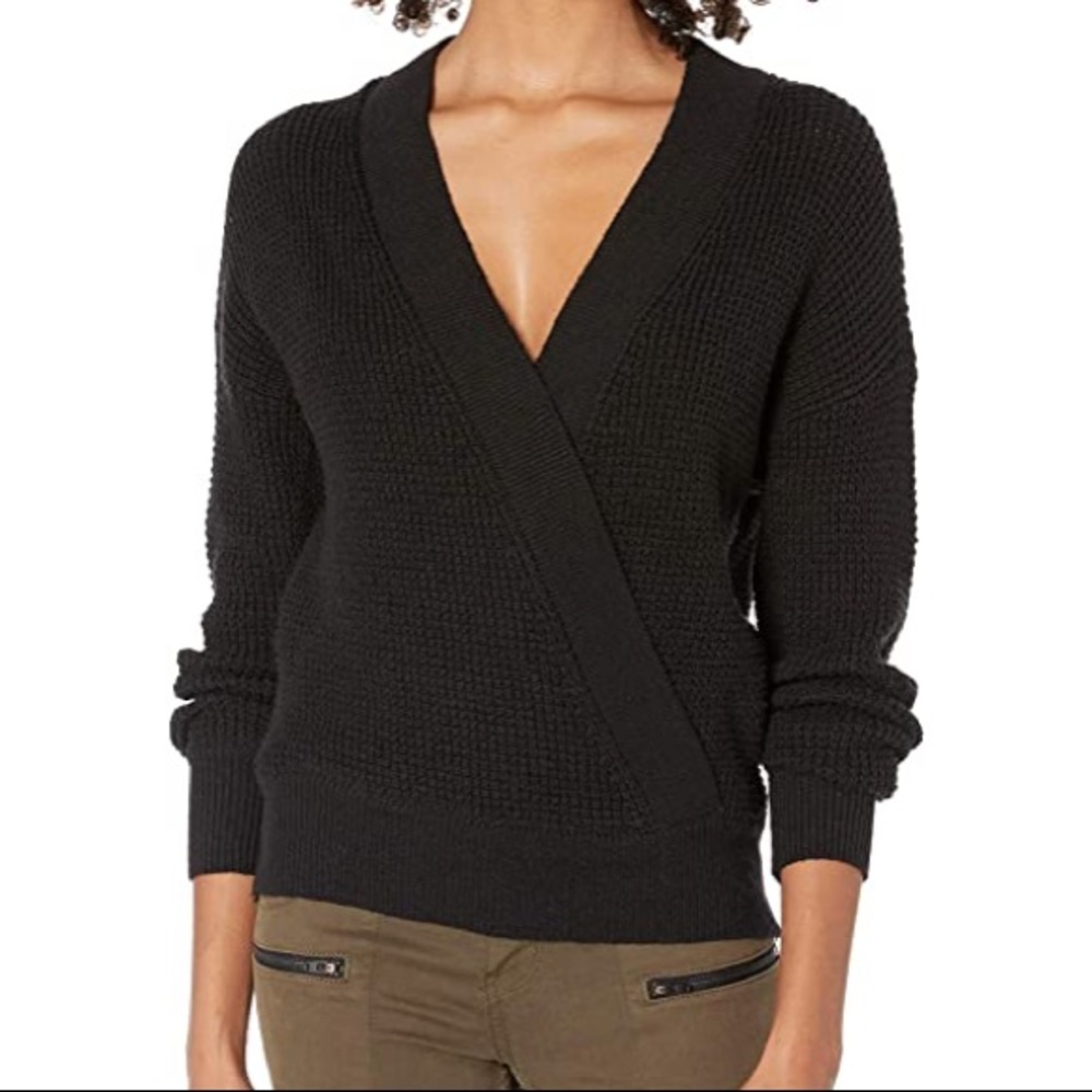 Astr Black Wrap Sweater